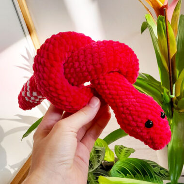 Amigurumi Plush Red Snake for Beginners PDF Pattern (1)