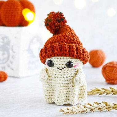 Baby Ghost with PomPom Hat Crochet PDF Pattern (2)