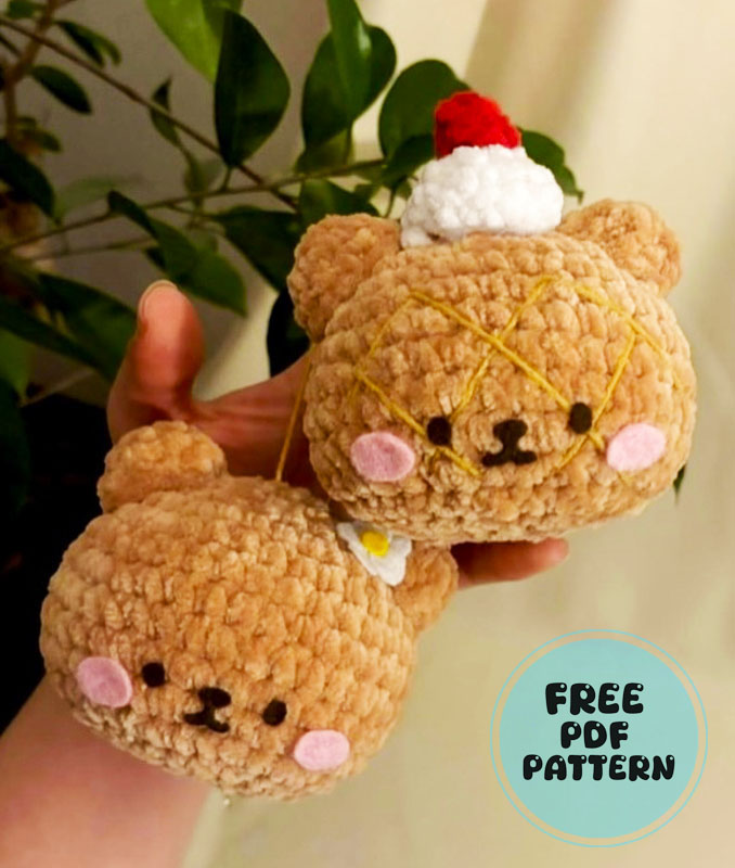 Bear Melon Pan Crochet Christmas Ornament Pattern 1
