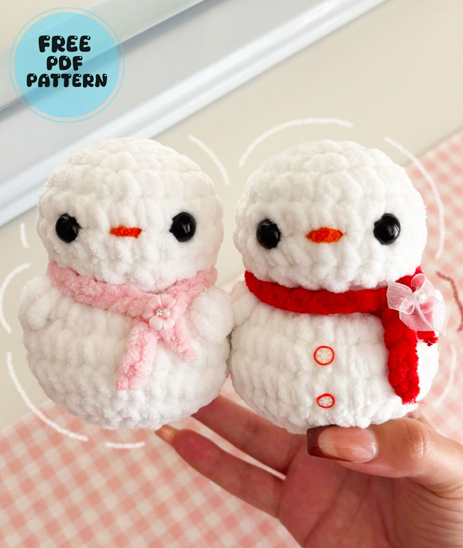 Beginner Snowman for Christmas Amigurumi Pattern