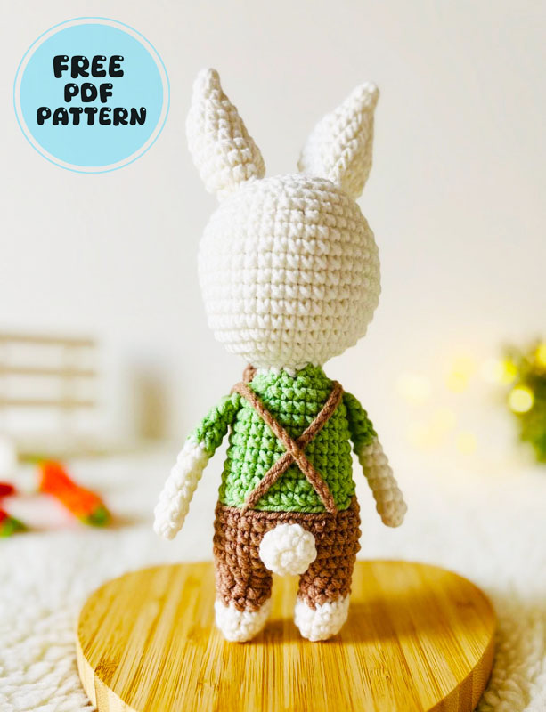 Bunny Jorge in Overalls Crochet PDF Free Pattern 2