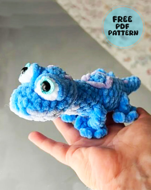 Burni the Blue Salamander Amigurumi PDF Pattern