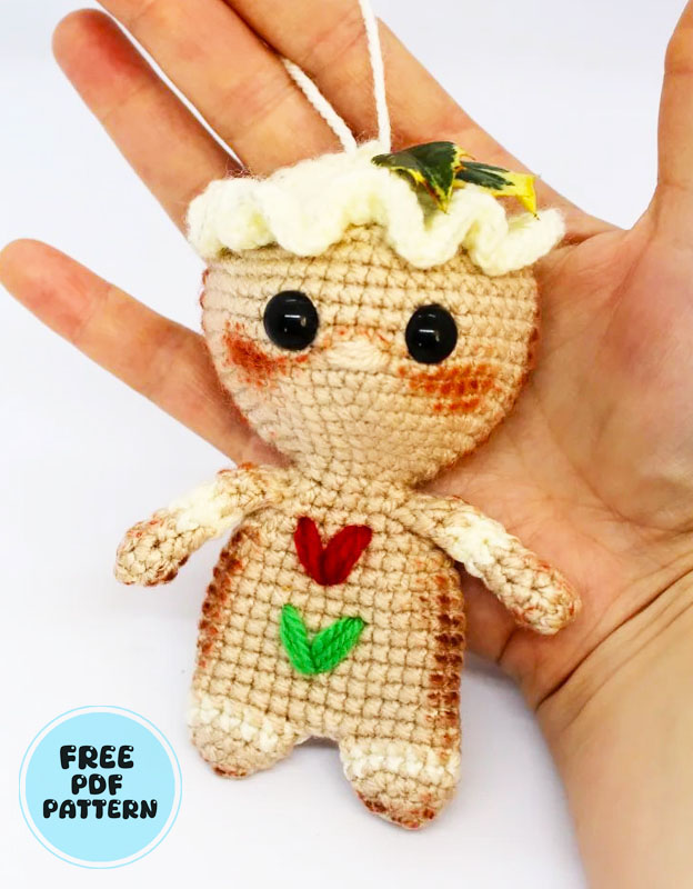 Crochet Ragdoll Gingerbread Man PDF Free Pattern