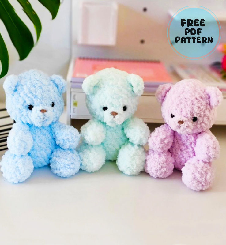Fluffy Teddy Bear Amigurumi Free Pattern