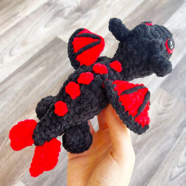 Red and Black Plush Dragon Free Amigurumi Pattern (1)