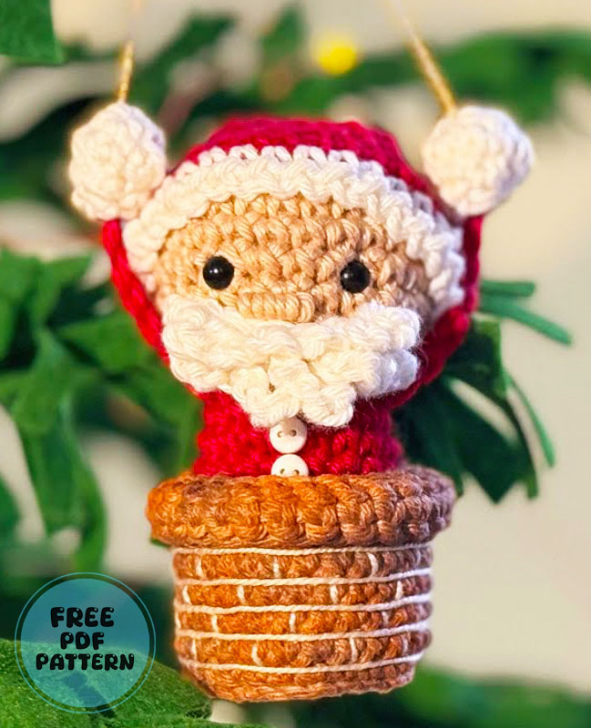 Santa Claus in the Chimney Christmas Crochet PDF Pattern