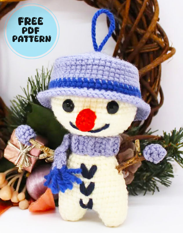 Snowman Wood Arm with Hat Crochet Pattern 2