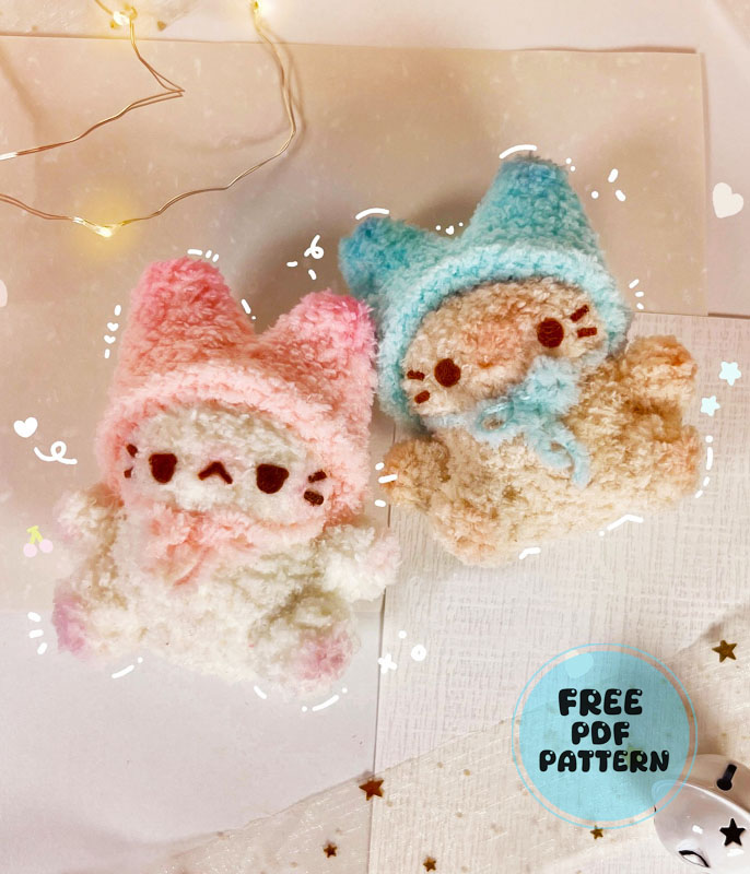 Yumi the Cat Crochet Keychain Free PDF Pattern