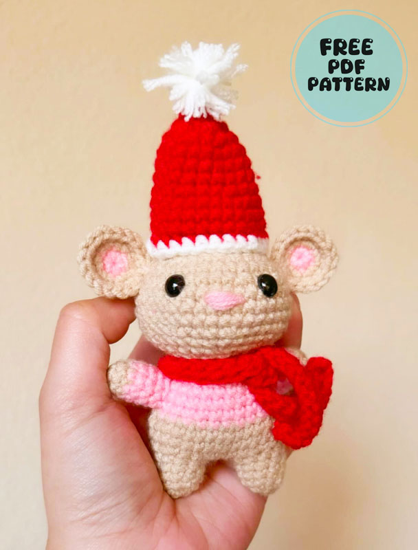 Amigurumi Melvin Mouse for Christmas Free PDF Pattern