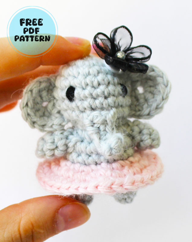 Beginner Crochet Elephant with Pink Skirt Pattern