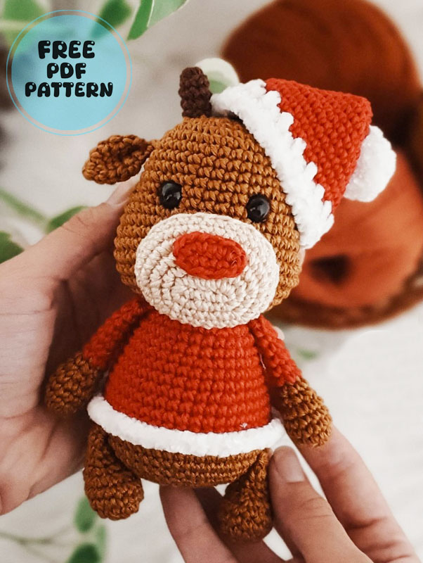 Crochet Christmas Deer Amigurumi PDF Free Pattern