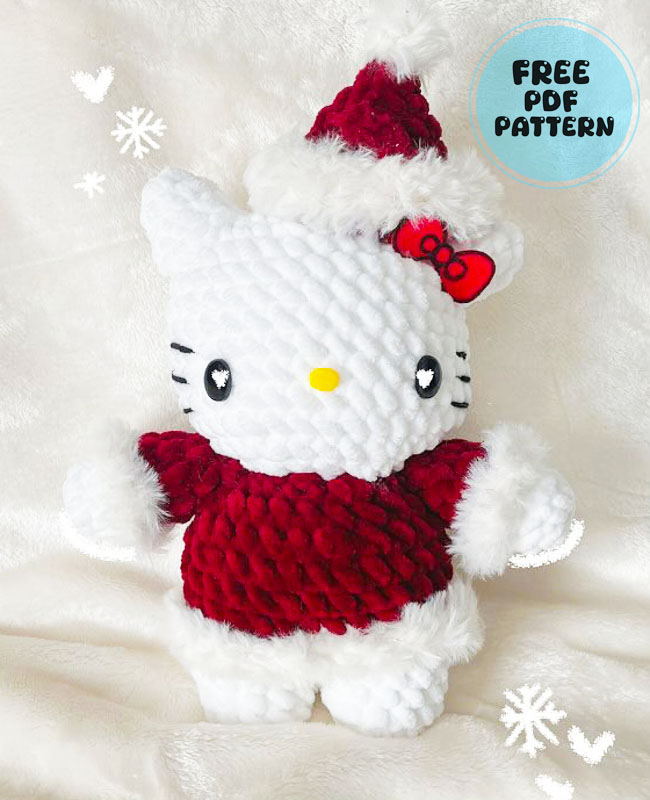 Hello Kitty for Christmas Free Amigurumi Pattern