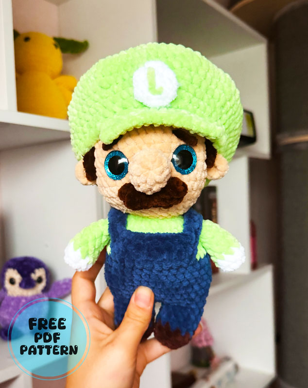 Luigi from Super Mario Crochet Doll Free Pattern (3)