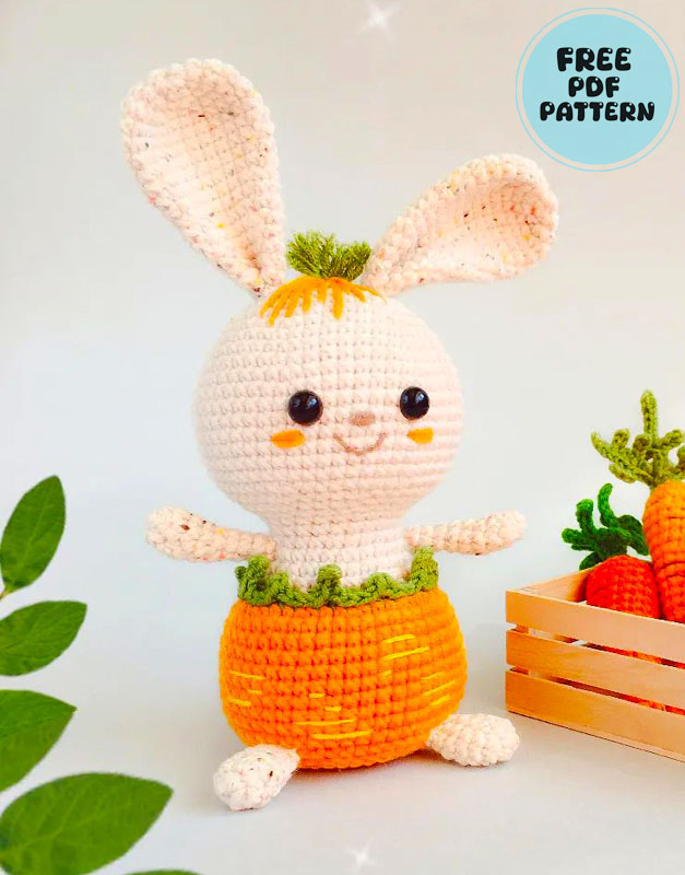 Bunny in Carrot Pants PDF Amigurumi Free Pattern 2