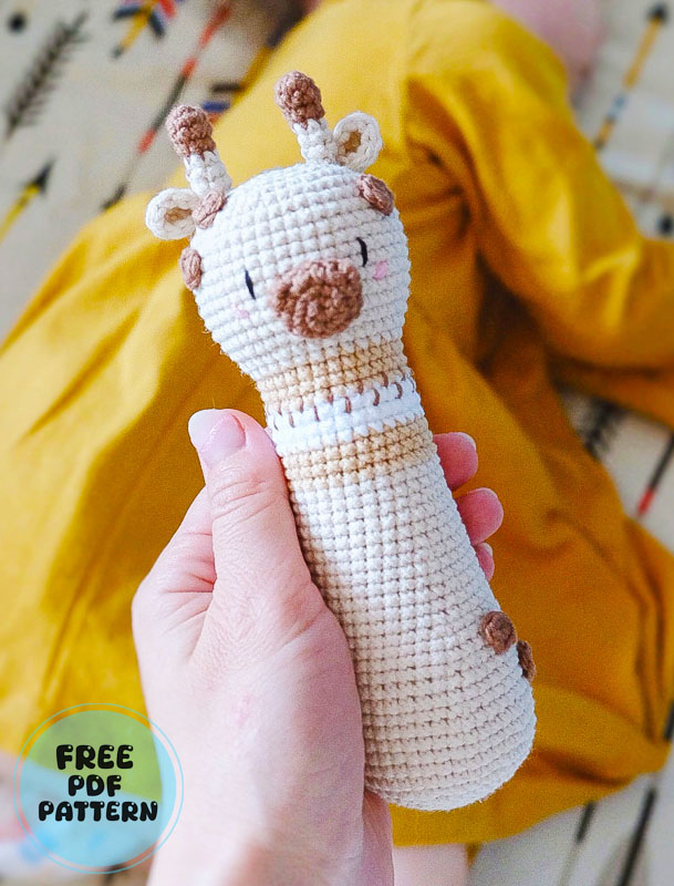 Crochet Cute Rattle Giraffe Marty Free PDF Pattern