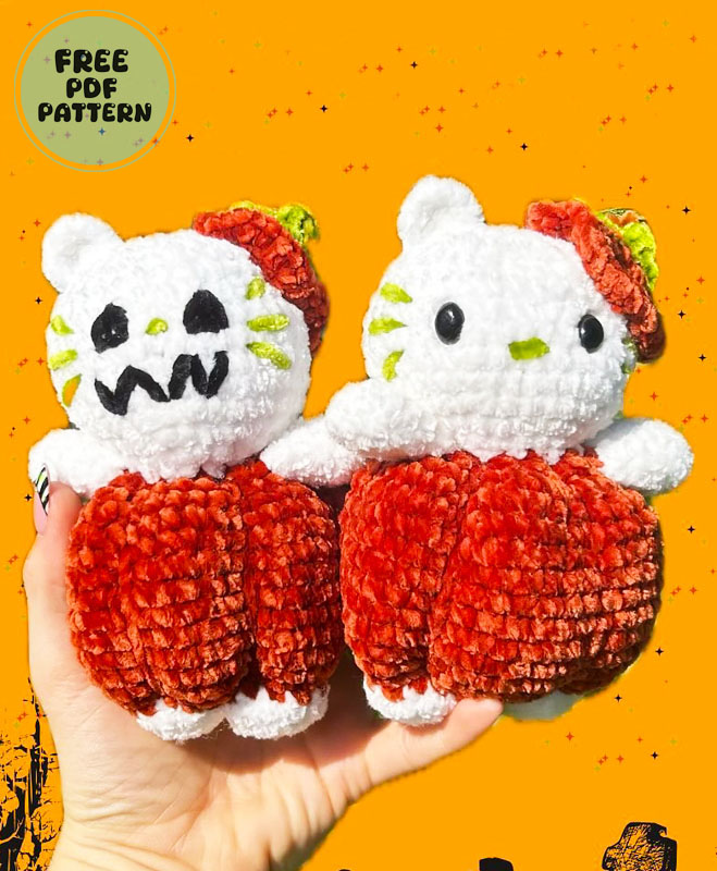 Crochet Plush Pumpkin Kitten Free PDF Pattern