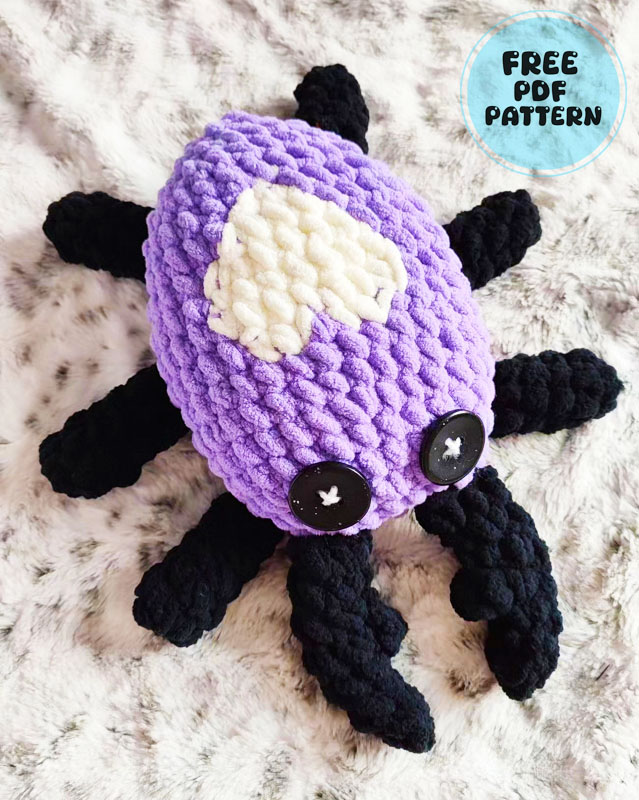 Crochet Purple Bug for Halloween PDF Free Pattern