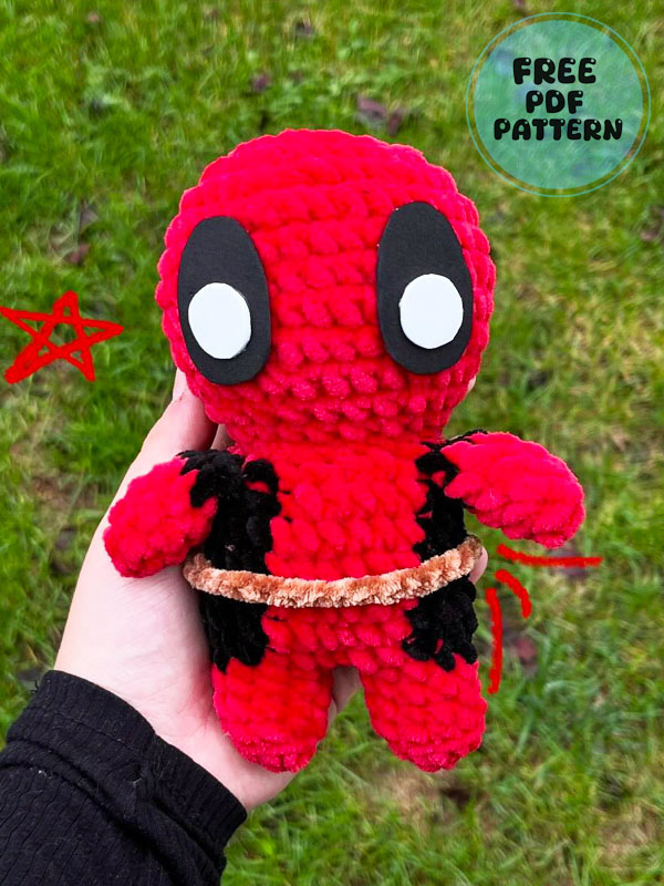 Deadpool Little Crochet Doll PDF Free Pattern