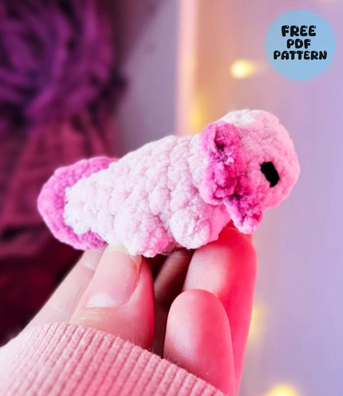 Axolotl Keychain Crochet PDF Free Pattern (3)