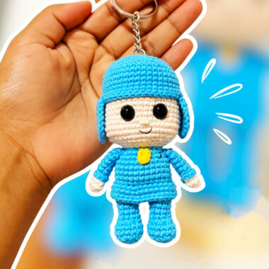 Pocoyo Doll Crochet Keychain Free Pattern (1)