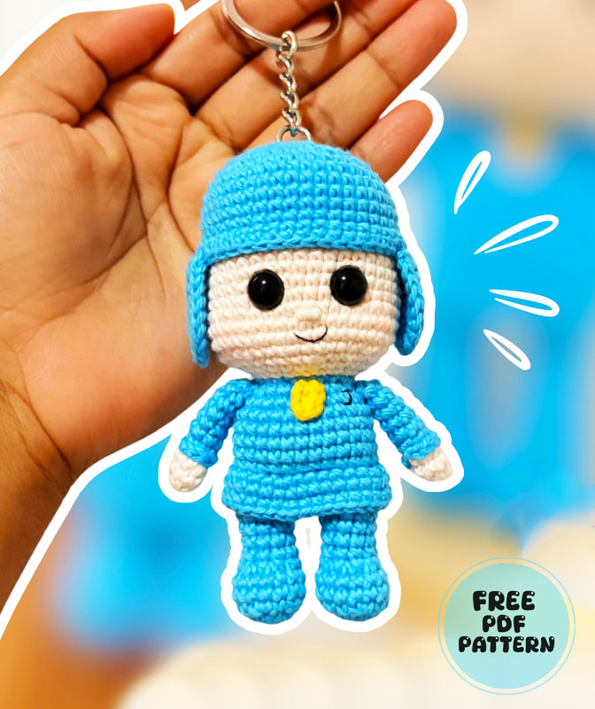 Pocoyo Doll Crochet Keychain Free Pattern (2)